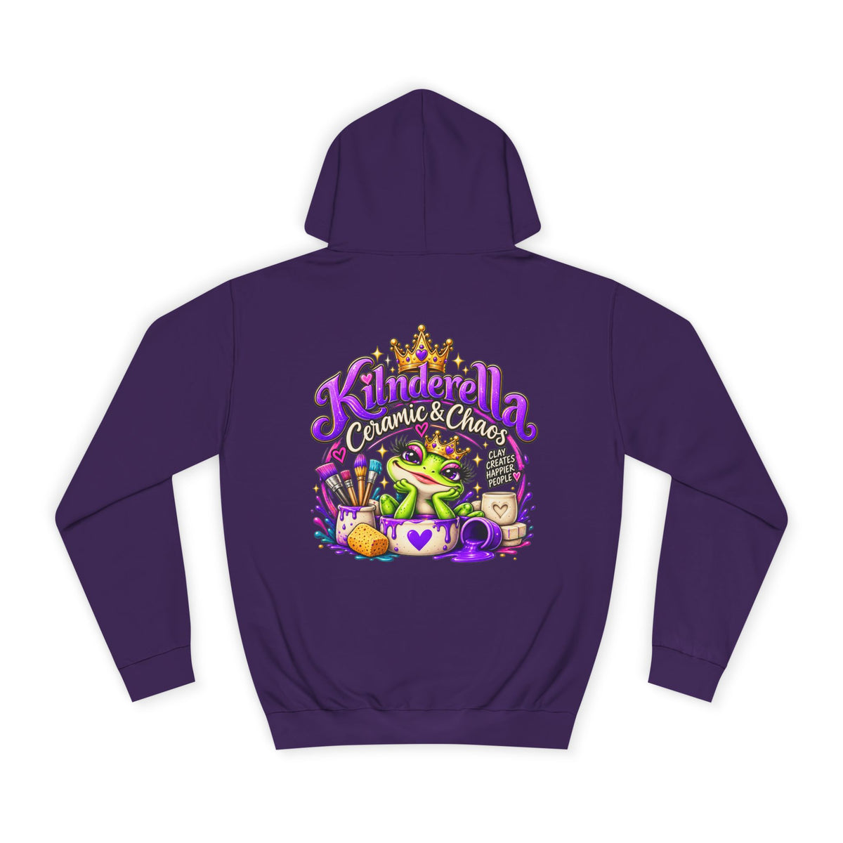 Hoodie - 'Kindredla' Crowned Frog College Crewback Graphic Hoodie
