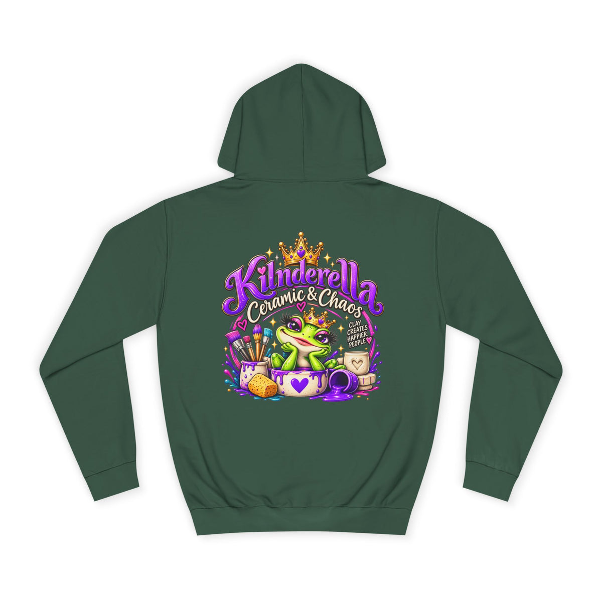 Hoodie - 'Kindredla' Crowned Frog College Crewback Graphic Hoodie