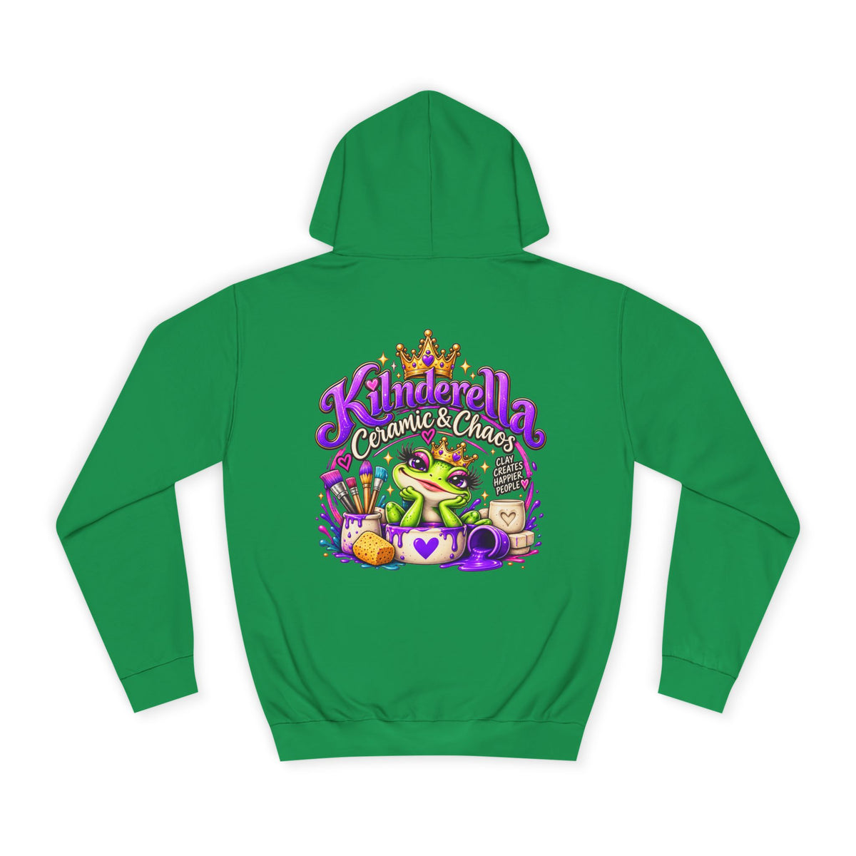 Hoodie - 'Kindredla' Crowned Frog College Crewback Graphic Hoodie