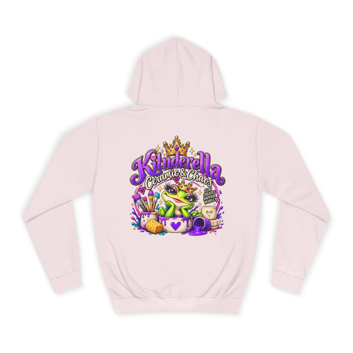 Hoodie - 'Kindredla' Crowned Frog College Crewback Graphic Hoodie