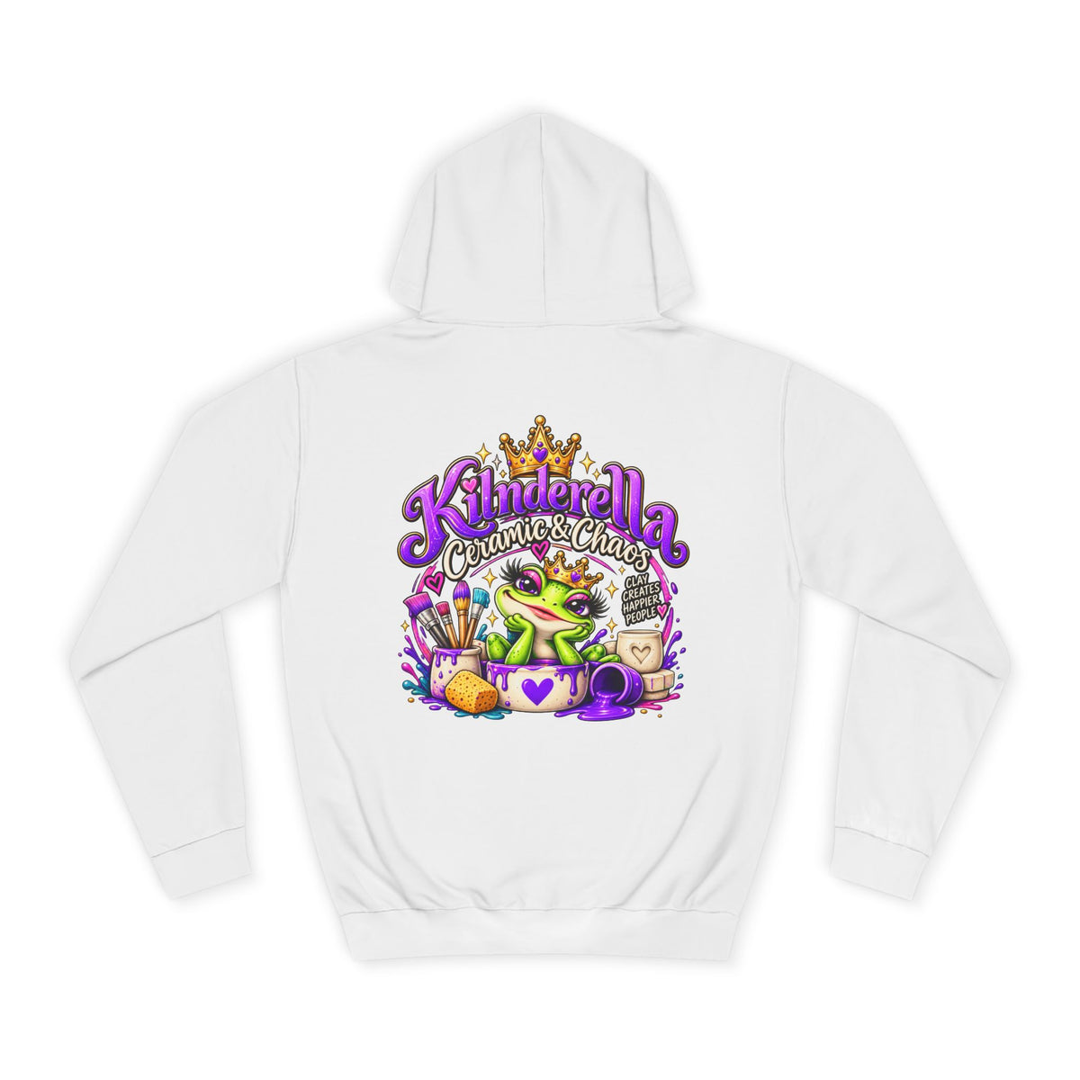 Hoodie - 'Kindredla' Crowned Frog College Crewback Graphic Hoodie