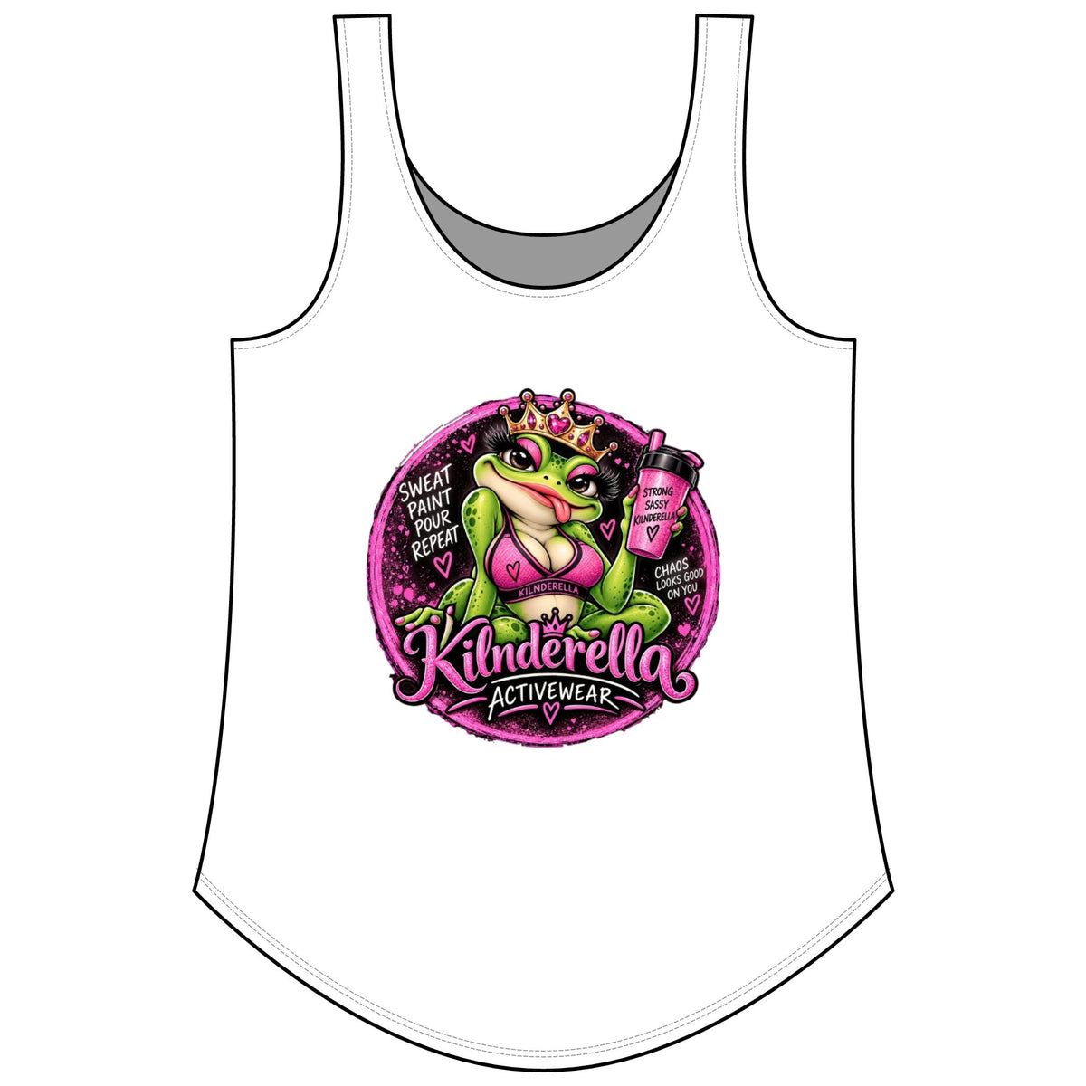 Festival Tank Top — 'Kinderella' Frog Princess Activewear Graphic