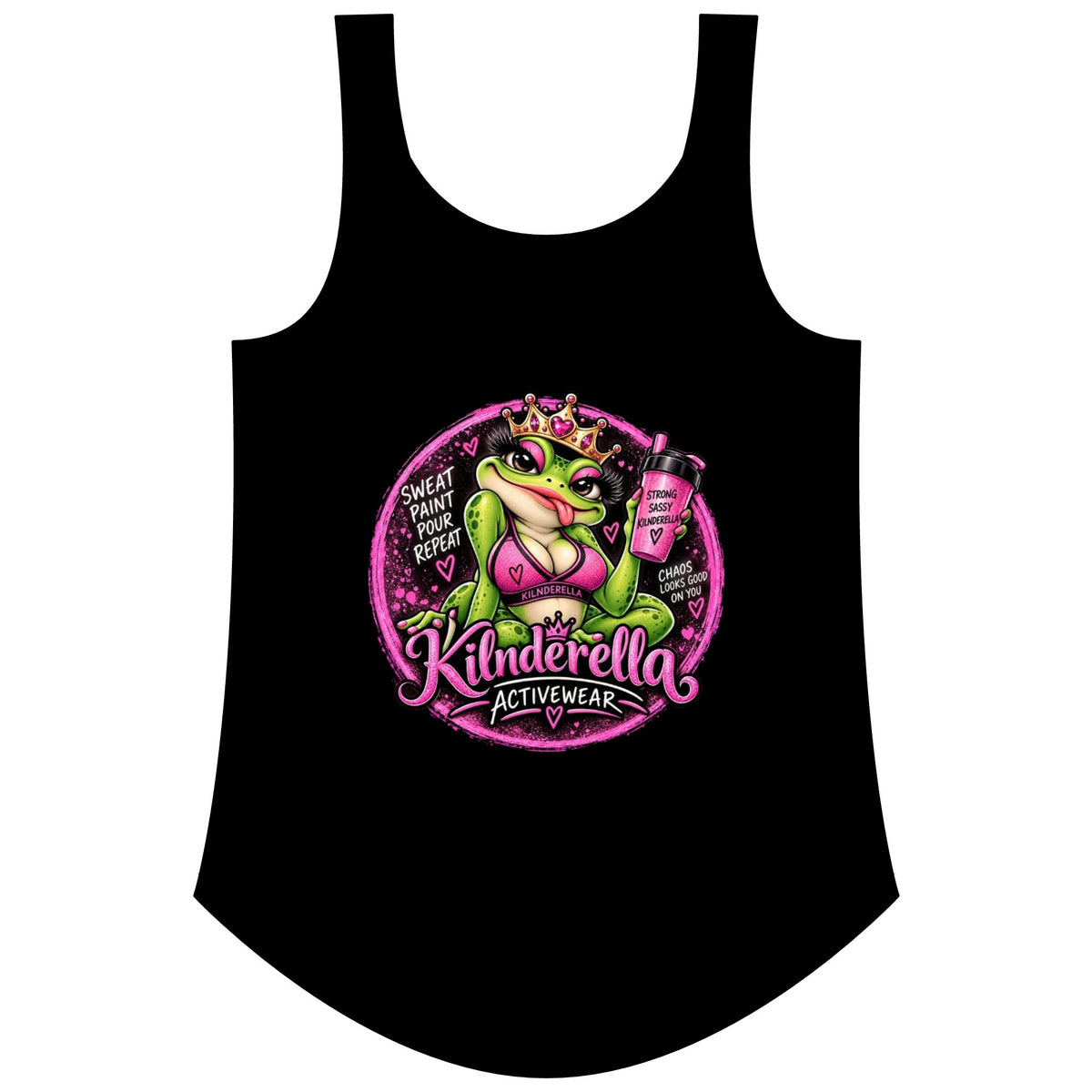 Festival Tank Top — 'Kinderella' Frog Princess Activewear Graphic