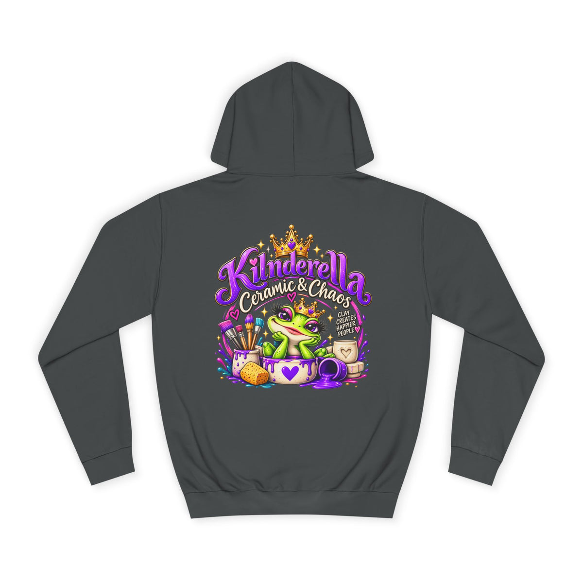 Hoodie - 'Kindredla' Crowned Frog College Crewback Graphic Hoodie