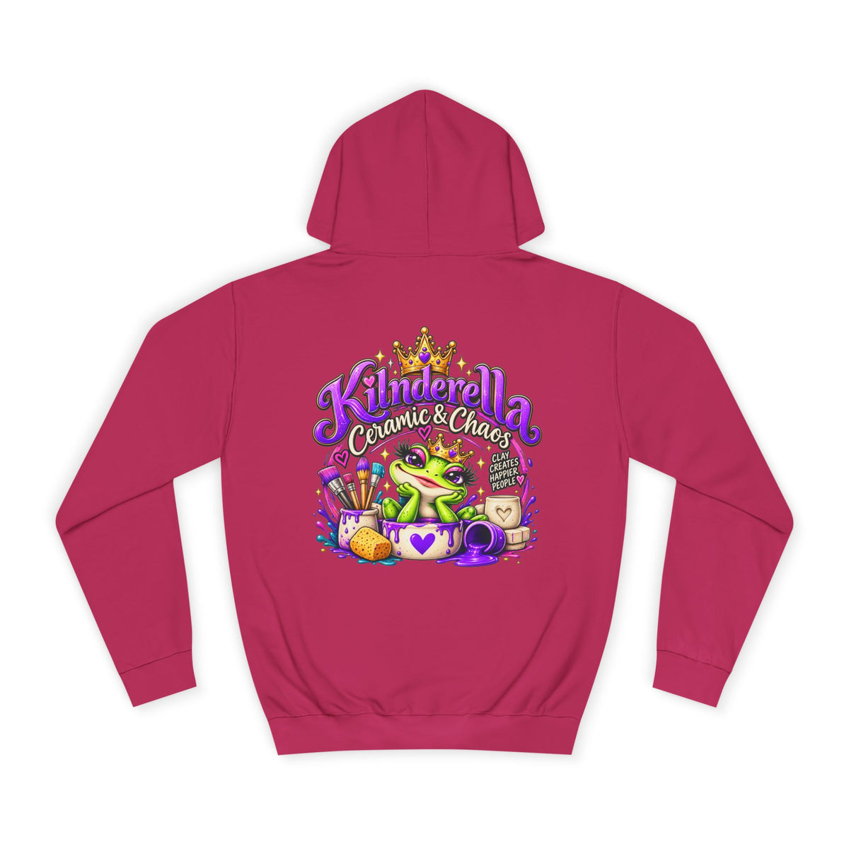 Hoodie - 'Kindredla' Crowned Frog College Crewback Graphic Hoodie