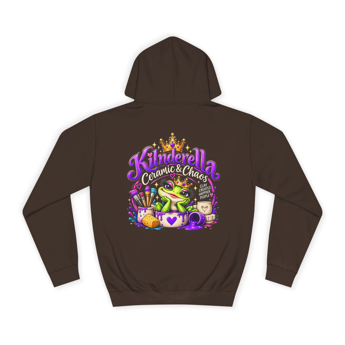 Hoodie - 'Kindredla' Crowned Frog College Crewback Graphic Hoodie