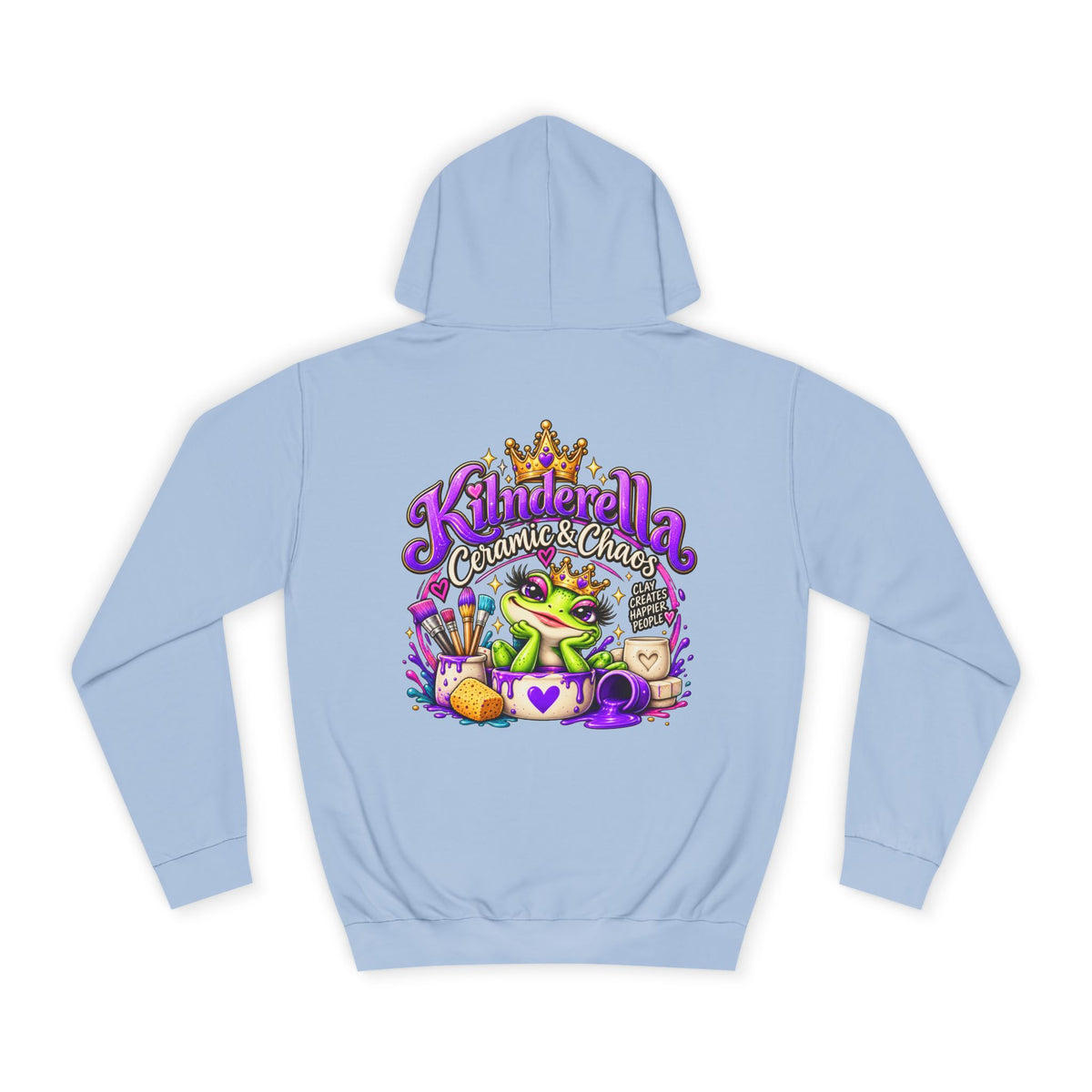 Hoodie - 'Kindredla' Crowned Frog College Crewback Graphic Hoodie