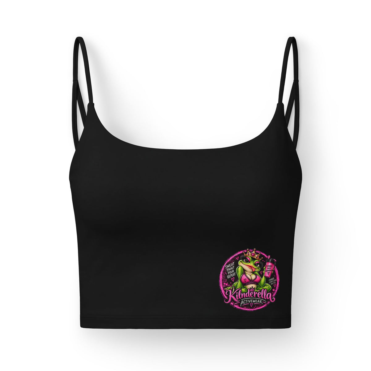 Pink Floral 'Kindredilla' Logo Crop Bralette
