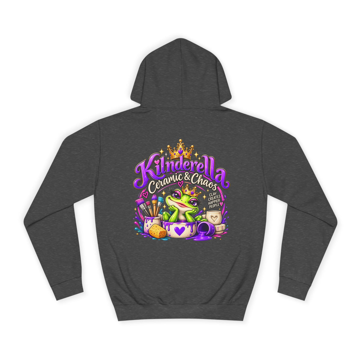 Hoodie - 'Kindredla' Crowned Frog College Crewback Graphic Hoodie